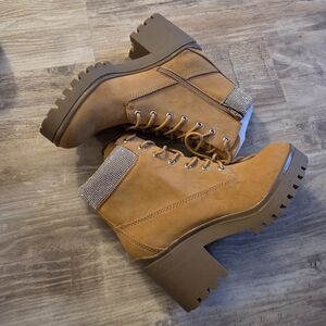 Boots With Rhinestones Size 9 New